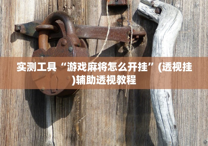 实测工具“游戏麻将怎么开挂”(透视挂)辅助透视教程