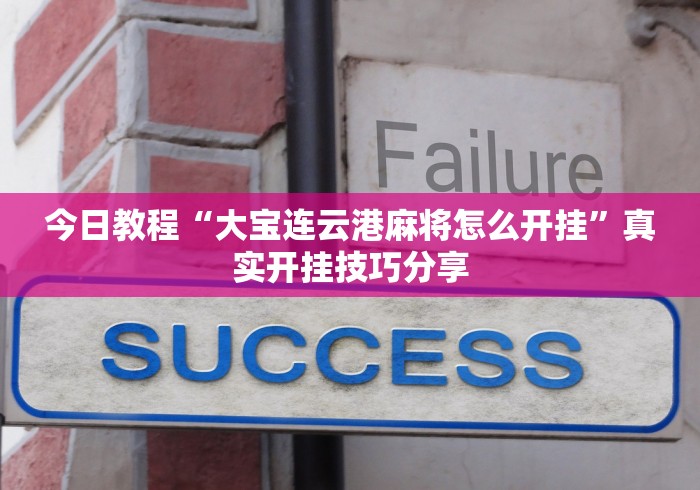 今日教程“大宝连云港麻将怎么开挂”真实开挂技巧分享