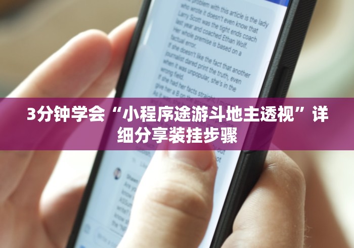 3分钟学会“小程序途游斗地主透视”详细分享装挂步骤