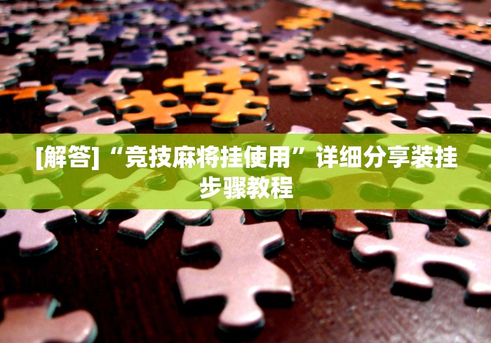 [解答]“竞技麻将挂使用”详细分享装挂步骤教程