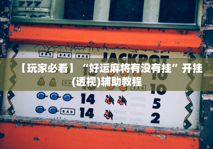 【玩家必看】“好运麻将有没有挂”开挂(透视)辅助教程