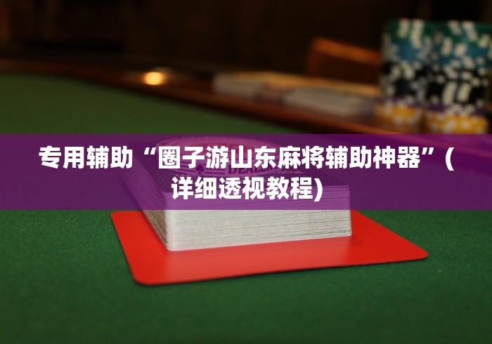 专用辅助“圈子游山东麻将辅助神器”(详细透视教程)