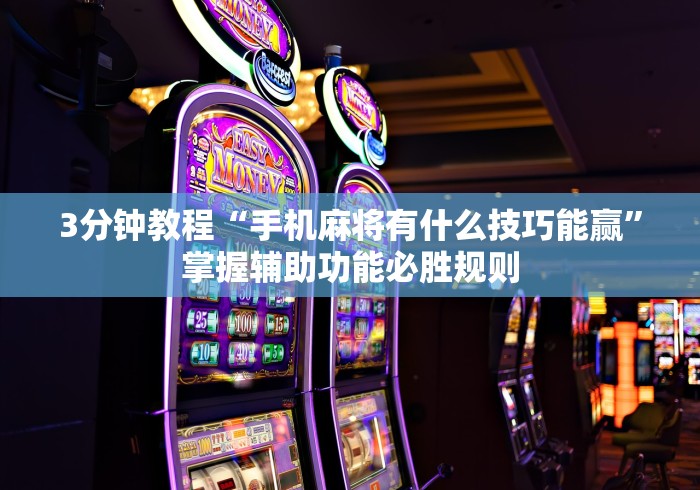 3分钟教程“手机麻将有什么技巧能赢”掌握辅助功能必胜规则