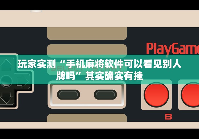 玩家实测“手机麻将软件可以看见别人牌吗”其实确实有挂
