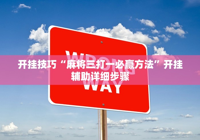 开挂技巧“麻将三打一必赢方法”开挂辅助详细步骤