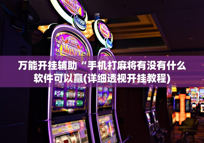 万能开挂辅助“手机打麻将有没有什么软件可以赢(详细透视开挂教程)