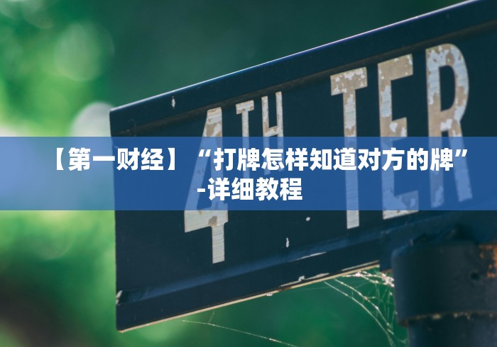 【第一财经】“打牌怎样知道对方的牌”-详细教程