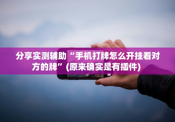 分享实测辅助“手机打牌怎么开挂看对方的牌	”(原来确实是有插件) 