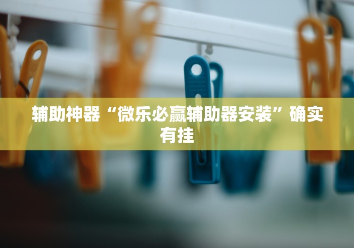 辅助神器“微乐必赢辅助器安装”确实有挂