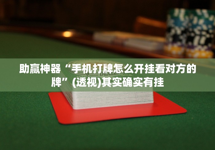 助赢神器“手机打牌怎么开挂看对方的牌	”(透视)其实确实有挂