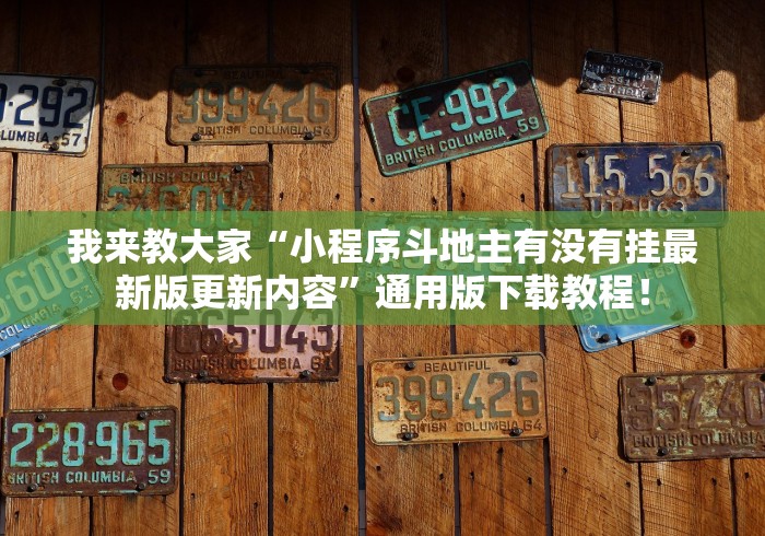我来教大家“小程序斗地主有没有挂最新版更新内容”通用版下载教程！