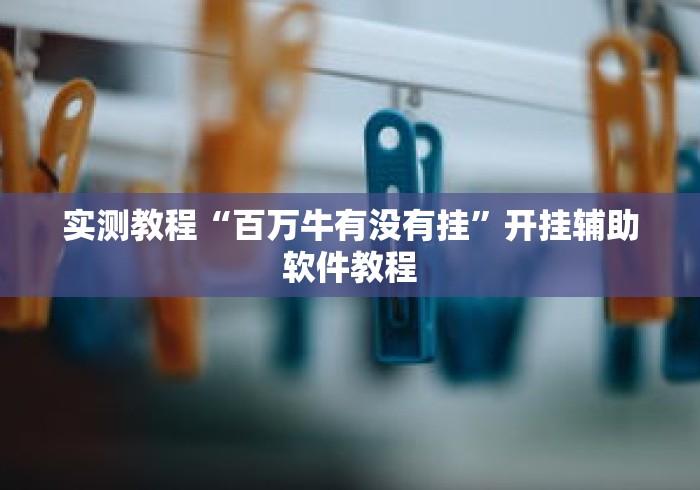 实测教程“百万牛有没有挂”开挂辅助软件教程