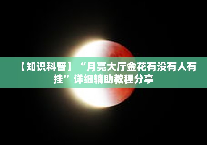 【知识科普】“月亮大厅金花有没有人有挂”详细辅助教程分享