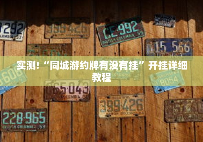 实测!“同城游约牌有没有挂”开挂详细教程