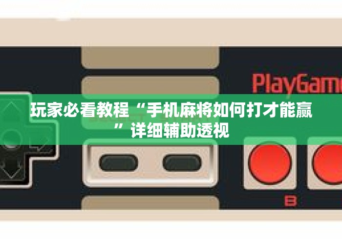 玩家必看教程“手机麻将如何打才能赢”详细辅助透视