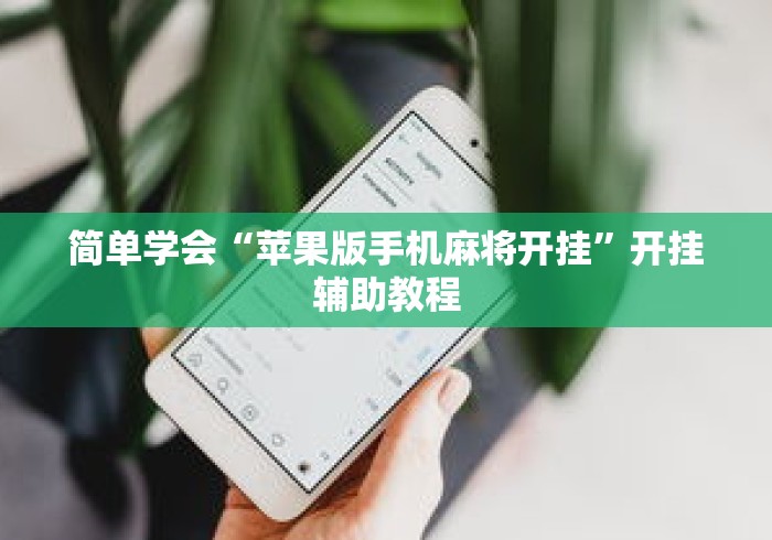 简单学会“苹果版手机麻将开挂”开挂辅助教程