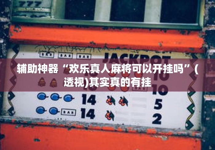 辅助神器“欢乐真人麻将可以开挂吗”(透视)其实真的有挂
