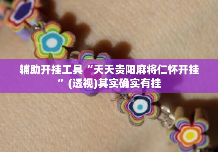 辅助开挂工具“天天贵阳麻将仁怀开挂”(透视)其实确实有挂
